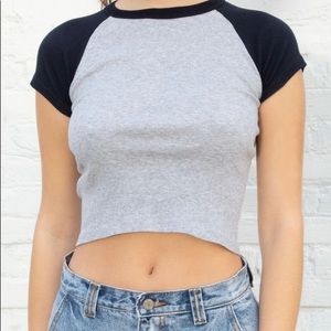 Brandy Melville Bella Top: Gray & Black